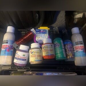 Craft supplies enamel paint glass copper wire pouring medium etc